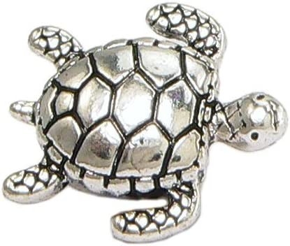 la perle argentée de beau pendant antique de la tortue 160pcs charme le bracelet original convenable 9x7mm