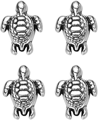 la perle argentée de beau pendant antique de la tortue 160pcs charme le bracelet original convenable 9x7mm