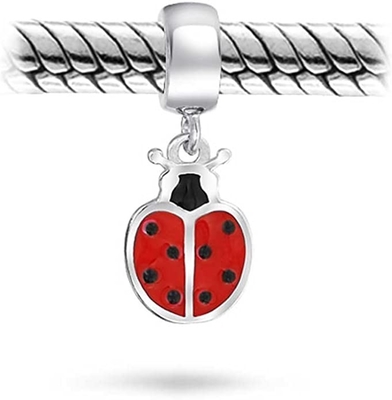 Le bébé de mère de jardin d'insecte que les coccinelles CZ rouge balancent le charme perle la bonne chance