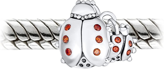 Personnalisez les perles rouges de charme de Lucky Ladybug Insect Gardener Dangle pour des années de l'adolescence de femmes