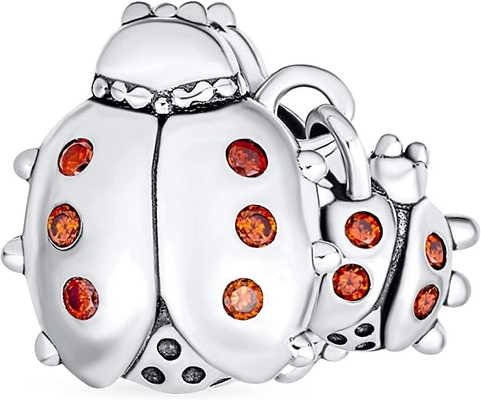 Personnalisez les perles rouges de charme de Lucky Ladybug Insect Gardener Dangle pour des années de l'adolescence de femmes