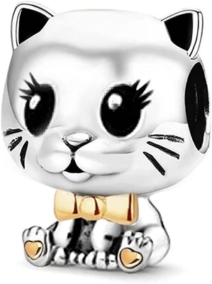 Années de l'adolescence se reposantes de femmes de Kitten Kitty Pet Animal Lover CAT Dangle Charm Beads For