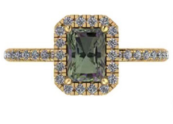 Bijoux d'or massif d'OV6X8mm 14K, carat Diamond Engagement Ring du rectangle 1,3
