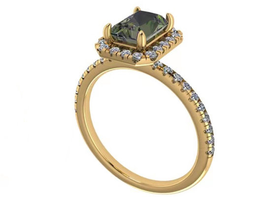Bijoux d'or massif d'OV6X8mm 14K, carat Diamond Engagement Ring du rectangle 1,3