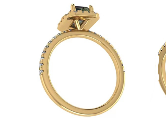 Bijoux d'or massif d'OV6X8mm 14K, carat Diamond Engagement Ring du rectangle 1,3