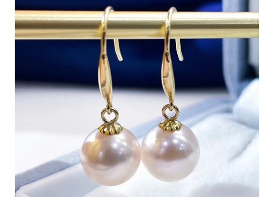 La boucle d'oreille de perle de rond d'OEM, perle classique balancent des boucles d'oreille pour épouser la dimension de 9-9.5MM