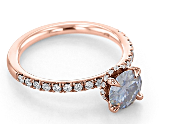 dimension de Moissanite développée par laboratoire matériel Ring Silver Grey Color 1ct 5pcs de l'or 9K