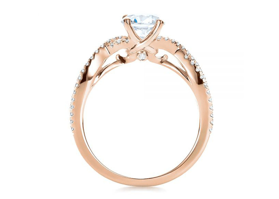 ODM d'OEM naturel de dimension de 0.8ct Diamond Engagement Rings 6.0MM