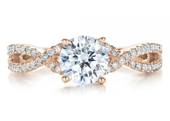ODM d'OEM naturel de dimension de 0.8ct Diamond Engagement Rings 6.0MM