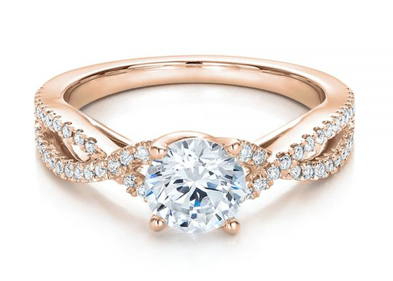 ODM d'OEM naturel de dimension de 0.8ct Diamond Engagement Rings 6.0MM