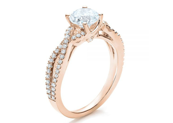 ODM d'OEM naturel de dimension de 0.8ct Diamond Engagement Rings 6.0MM