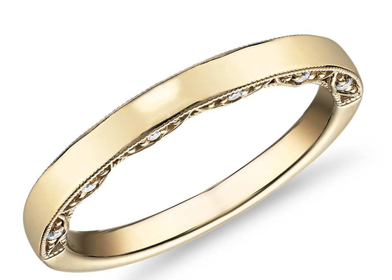 bijoux minuscules de l'or 0.12ct 14K jaune, ODM EX de coupe de Diamond Wedding Bands d'or jaune