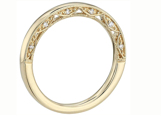 bijoux minuscules de l'or 0.12ct 14K jaune, ODM EX de coupe de Diamond Wedding Bands d'or jaune