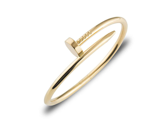 Bracelet de l'or 18k jaune de la largeur 3.5mm, Juste Un Clou Bangle pour l'engagement