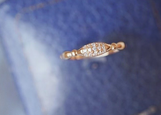 ODM d'OEM de 14K Rose Gold Real Diamond Jewellery Ring Dainty pour épouser