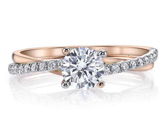 2 diamant 0.81ct de Ring With 6mm Moissanite d'argent de Tone Color 9K