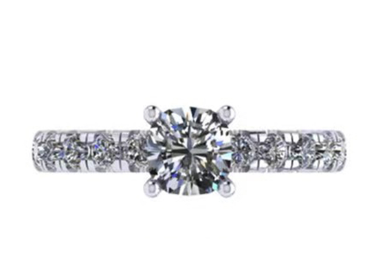 bijoux de l'or massif 14k de 6x6mm, 24pcs 1.44ct Diamond Engagement Ring naturel