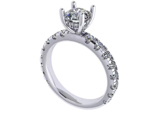 bijoux de l'or massif 14k de 6x6mm, 24pcs 1.44ct Diamond Engagement Ring naturel