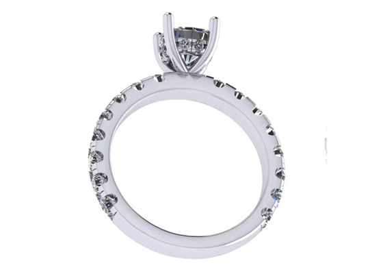 bijoux de l'or massif 14k de 6x6mm, 24pcs 1.44ct Diamond Engagement Ring naturel