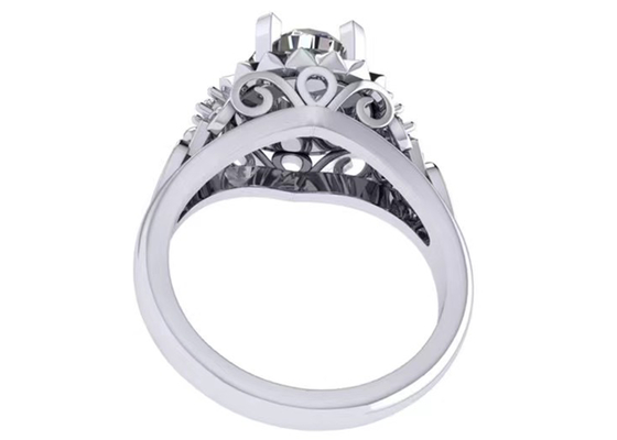 Le laboratoire d'or blanc a fait la taille de Diamond Engagement Rings Brilliant Cut 1ct RD6.5MM