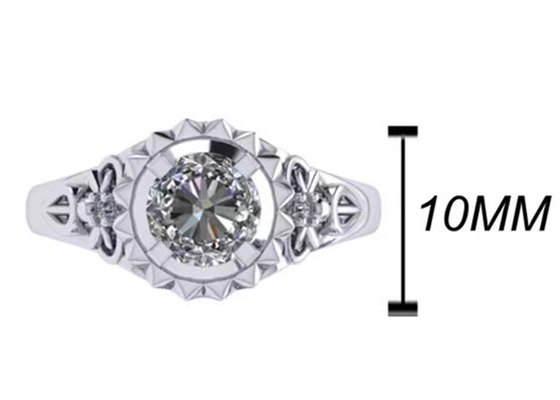 Le laboratoire d'or blanc a fait la taille de Diamond Engagement Rings Brilliant Cut 1ct RD6.5MM