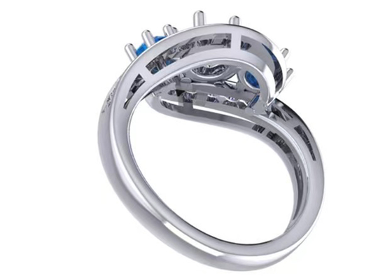0,8 carats Topaz Ring Prong Setting Type bleu naturel pour l'engagement