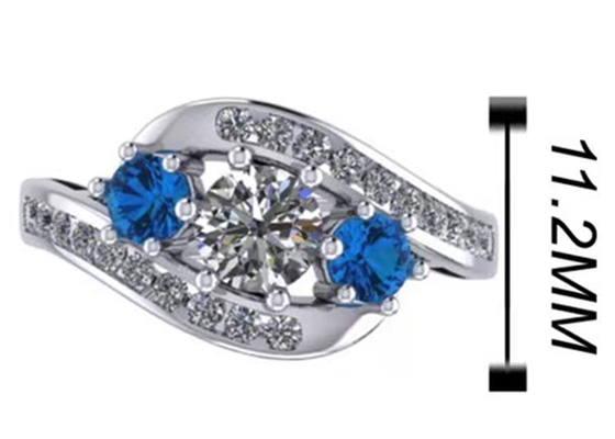 0,8 carats Topaz Ring Prong Setting Type bleu naturel pour l'engagement