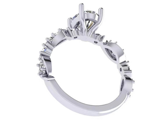 or 18k Diamond Engagement Ring, ODM blanc de 6.4mm d'OEM ovale de Diamond Ring de forme