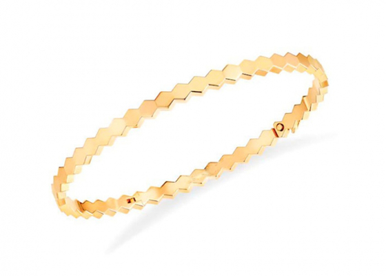 Largeur du bracelet 4mm de bracelet d'or massif de l'hexagone 18k pour l'OEM d'engagement