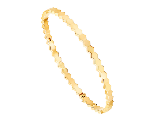 Largeur du bracelet 4mm de bracelet d'or massif de l'hexagone 18k pour l'OEM d'engagement