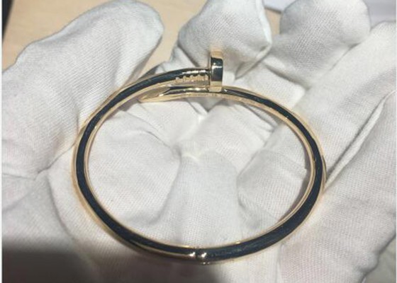 Bracelet de l'or 18k jaune de la largeur 3.5mm, Juste Un Clou Bangle pour l'engagement