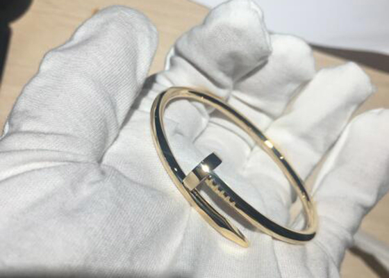 Bracelet de l'or 18k jaune de la largeur 3.5mm, Juste Un Clou Bangle pour l'engagement