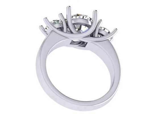 La couleur d'or blanc de bijoux d'or massif de la coupe ronde 14k a plaqué 2.21g le poids 8.4×5.05mm