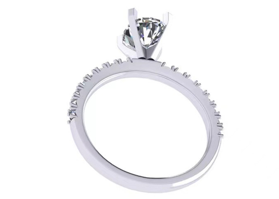 Taille ovale du poids OV8×6MM de Diamond Ring 2.45g de carat de la coupe ronde 1,5 pour l'engagement