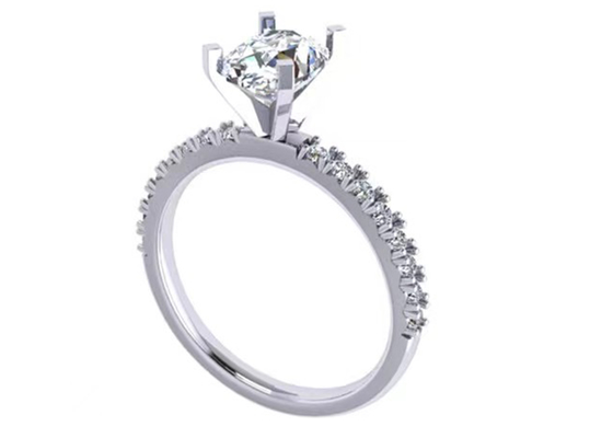 Taille ovale du poids OV8×6MM de Diamond Ring 2.45g de carat de la coupe ronde 1,5 pour l'engagement