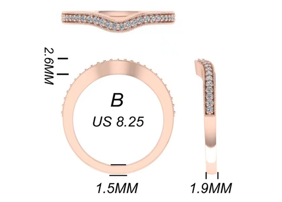 les bijoux d'or massif de 0.8ct 14K, se sont levés bague de fiançailles d'or ont placé RA5.6×4.5MM
