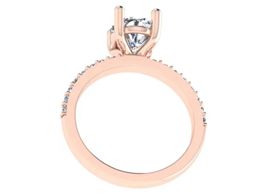 Coupe 18k Rose Gold Wedding Ring de poire 10.67x7.23x4.1mm pour l'engagement