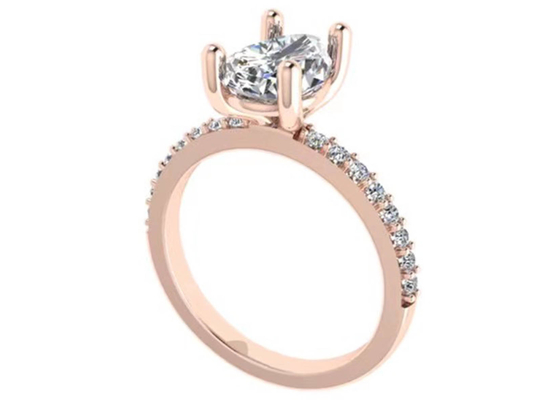 Coupe 18k Rose Gold Wedding Ring de poire 10.67x7.23x4.1mm pour l'engagement