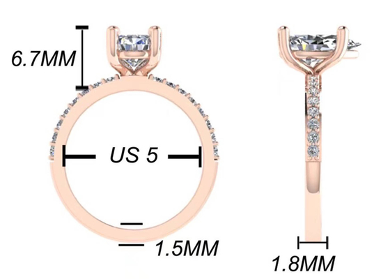 Coupe 18k Rose Gold Wedding Ring de poire 10.67x7.23x4.1mm pour l'engagement