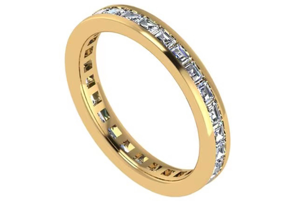 27pcs ODM d'OEM du diamant 18K Rose Gold Ring With 2.0×1.5MM pour le cadeau