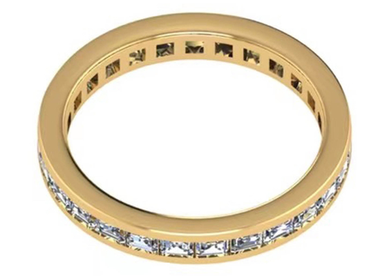 27pcs ODM d'OEM du diamant 18K Rose Gold Ring With 2.0×1.5MM pour le cadeau