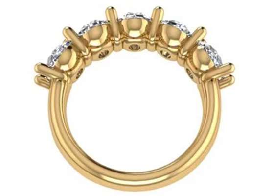 Taille ovale du diamant 18K Rose Gold Ring 6.43x 4.7x 3.03mm pour l'anniversaire