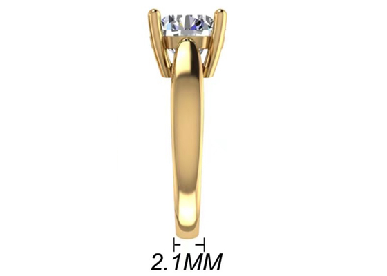 Main plaçant des bijoux de l'or massif 14K, solitaire naturel rond Diamond Rings de la coupe 2.7ct