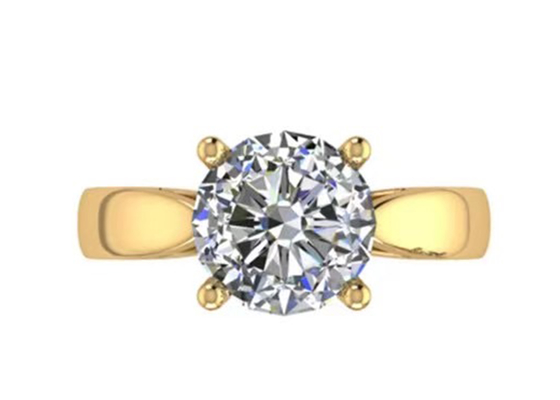 Main plaçant des bijoux de l'or massif 14K, solitaire naturel rond Diamond Rings de la coupe 2.7ct