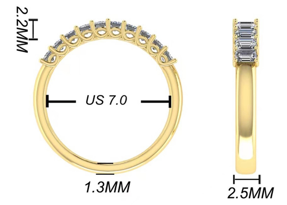 10pcs la fin de support du diamant 18k Rose Gold Ring 3.0×2.0mm a coupé pour l'anniversaire