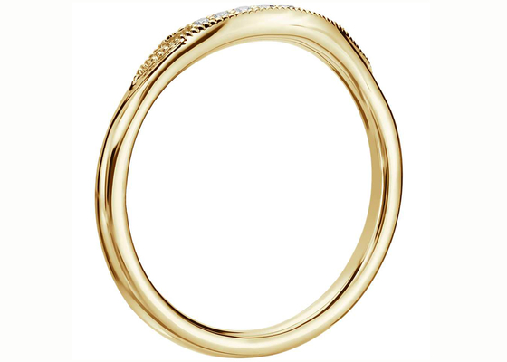 Anneau d'or 14K jaune savoureux minuscule, taille de Diamond Stacking Rings 2mm 1.5mm 1.3mm