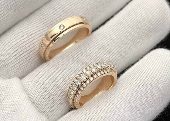 Poids de la bague de fiançailles 32pcs 92pcs 3.20g d'or jaune d'OEM 2.84ct 18k
