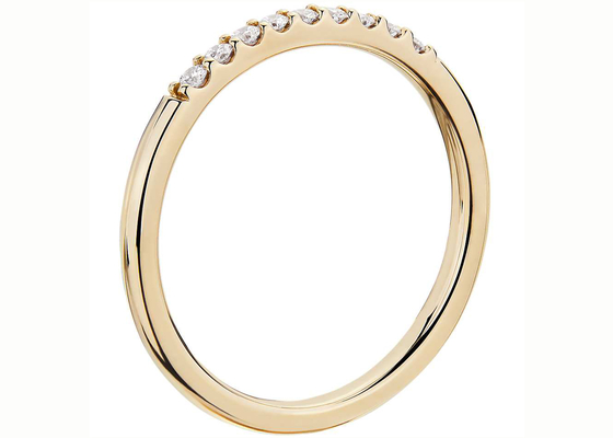 queue de poisson empilable de 0.44ct Diamond Rings Yellow Gold 1.8mm plaçant le type