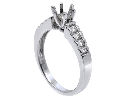 0.2ct 8pcs montent semi l'ODM de matériel d'or blanc de Diamond Ring 14K pour le cadeau