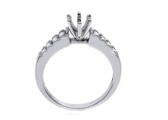 0.2ct 8pcs montent semi l'ODM de matériel d'or blanc de Diamond Ring 14K pour le cadeau
